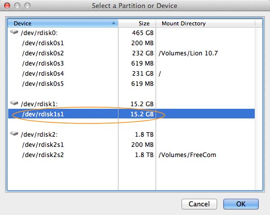Select a Partition or Device