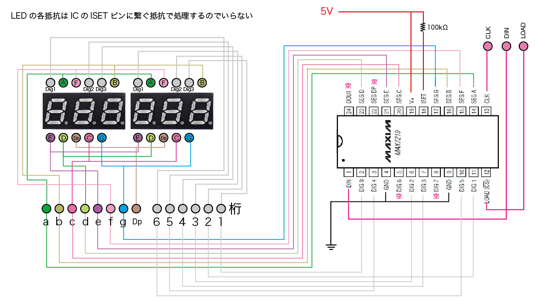 6桁7セグ配線図