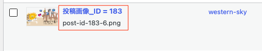 画像のアップロード時、メディアライブラリでどのように表示されるのか（fanction.phpに入れた場合）