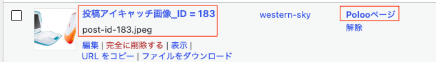 画像のアップロード時、メディアライブラリでどのように表示されるのか（fanction.phpに入れた場合）